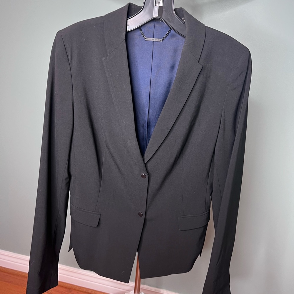 Black blazer with blue lining